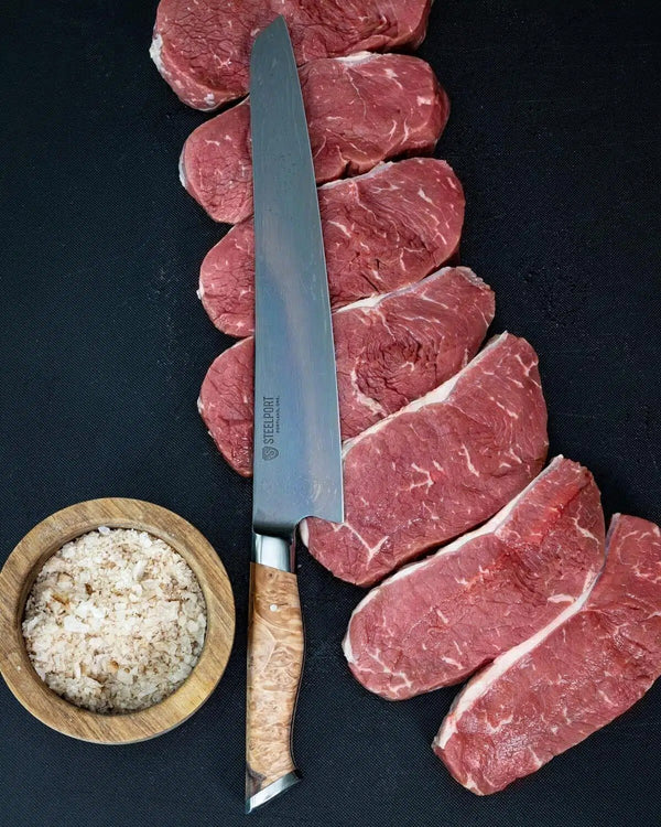 10" Carbon Steel Slicing Knife - Wellborn 2R Beef