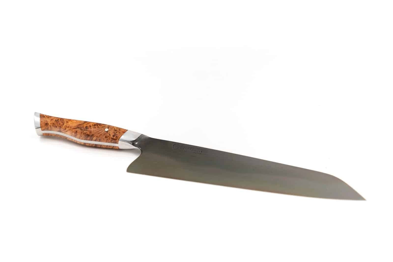 Steelport: 8 Chef Knife - 52100 - Differential Heat Treat - Big Leaf Maple  Burl